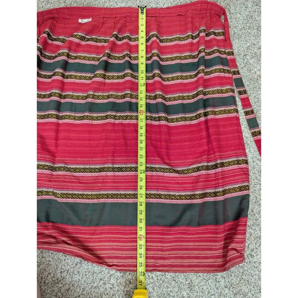 Vintage M Striped Wrap Skirt Piankusol Made in Thailand Boho Resort Vacation